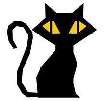 Load image into Gallery viewer, Witches Black Cat, Halloween, Foundation Paper Piecing Pattern (FPP Pattern), Quilt Block, 3 sizes FPP Patterns- Full Bobbin Designs foundation paper piecing patterns quilt block patterns sewing patterns