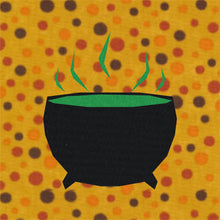 Load image into Gallery viewer, Witches Brew, Cauldron Halloween, Foundation Paper Piecing Pattern (FPP Pattern), Quilt Block, 3 sizes FPP Patterns- Full Bobbin Designs foundation paper piecing patterns quilt block patterns sewing patterns