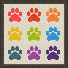 Load image into Gallery viewer, Woof, Paw Print, Foundation Paper Piecing Pattern (FPP Pattern), Quilt Block, 6 sizes FPP Patterns- Full Bobbin Designs foundation paper piecing patterns quilt block patterns sewing patterns