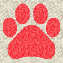 Load image into Gallery viewer, Woof, Paw Print, Foundation Paper Piecing Pattern (FPP Pattern), Quilt Block, 6 sizes FPP Patterns- Full Bobbin Designs foundation paper piecing patterns quilt block patterns sewing patterns