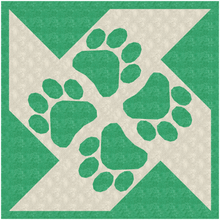 Load image into Gallery viewer, Woof, Paw Print, Foundation Paper Piecing Pattern (FPP Pattern), Quilt Block, 6 sizes FPP Patterns- Full Bobbin Designs foundation paper piecing patterns quilt block patterns sewing patterns
