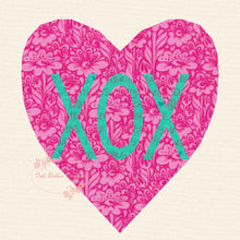 Load image into Gallery viewer, XOX Love Heart, Foundation Paper Piecing Pattern (FPP), Quilt Block, 4 sizes FPP Patterns- Full Bobbin Designs foundation paper piecing patterns quilt block patterns sewing patterns