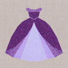 Load image into Gallery viewer, You Shall go to the Ball, Ballgown, Princess, Foundation Paper Piecing Pattern (FPP Pattern), Quilt Block, 4 sizes FPP Patterns- Full Bobbin Designs foundation paper piecing patterns quilt block patterns sewing patterns