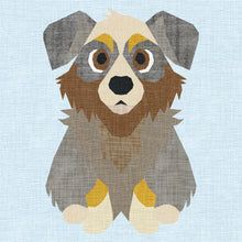 Load image into Gallery viewer, Australian Shepherd, Foundation Paper Piecing Pattern (FPP Pattern), Quilt Block, 5 sizes
