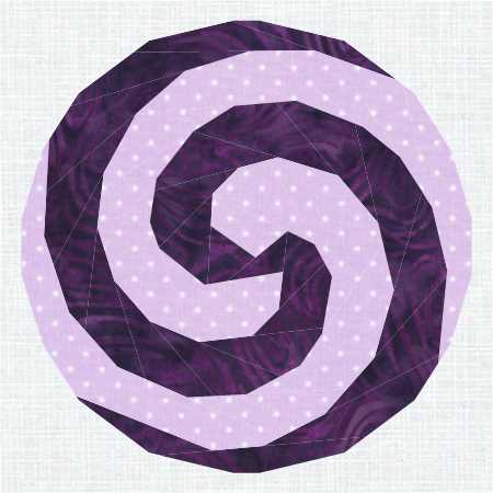 Whirligig, Foundation Paper Piecing Pattern (FPP Pattern), Quilt Block, 4 sizes