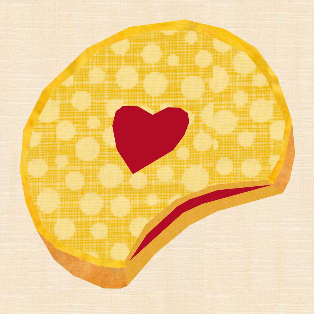 Jammy Biscuit, Foundation Paper Piecing Pattern (FPP Pattern), Quilt Block, 4 sizes