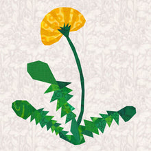 Load image into Gallery viewer, Dandelion, Foundation Paper Piecing Pattern (FPP Pattern), Quilt Block,  5 sizes
