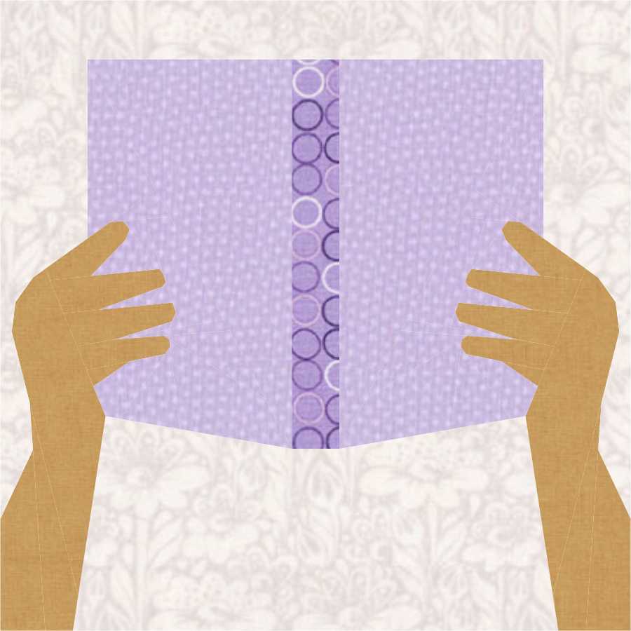 Bookworm, Read a Book, Foundation Paper Piecing Pattern (FPP Pattern), Quilt Block, 4 sizes