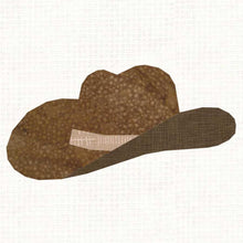 Load image into Gallery viewer, Cowboy Hat, Foundation Paper Piecing Pattern (FPP Pattern), Quilt Block, 4 sizes

