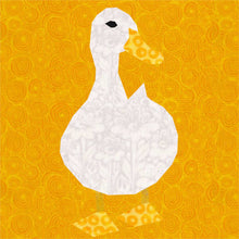 Load image into Gallery viewer, Duck Duck Goose, Foundation Paper Piecing Pattern (FPP Pattern), Quilt Block, 4 sizes
