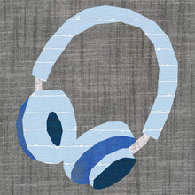 Load image into Gallery viewer, Sound On, Headphones, Foundation Paper Piecing Pattern (FPP), Quilt Block, 5 sizes
