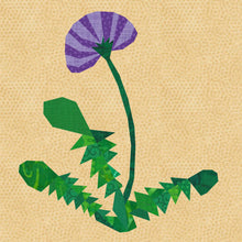 Load image into Gallery viewer, Dandelion, Foundation Paper Piecing Pattern (FPP Pattern), Quilt Block,  5 sizes
