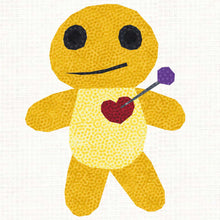 Load image into Gallery viewer, Voodoo Doll, Witchcraft, Foundation Paper Piecing Pattern (FPP Pattern), Quilt Block, 4 sizes

