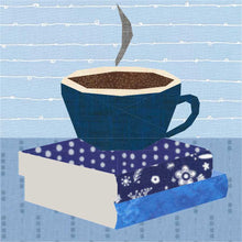 Load image into Gallery viewer, Good Book and a Cuppa, Book Stack Foundation Paper Piecing Pattern (FPP Pattern), Quilt Block, 4 sizes
