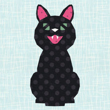 Load image into Gallery viewer, Lucky Black Cat! Foundation Paper Piecing Pattern (FPP), Quilt Block, 5 sizes
