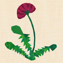 Load image into Gallery viewer, Dandelion, Foundation Paper Piecing Pattern (FPP Pattern), Quilt Block,  5 sizes
