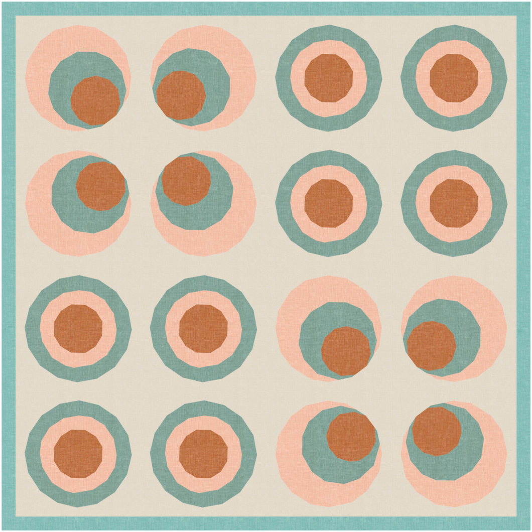 Going in Circles, Foundation Paper Piecing Pattern (FPP Pattern), Quilt Block, 2 Patterns in 4 sizes