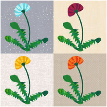 Load image into Gallery viewer, Dandelion, Foundation Paper Piecing Pattern (FPP Pattern), Quilt Block,  5 sizes
