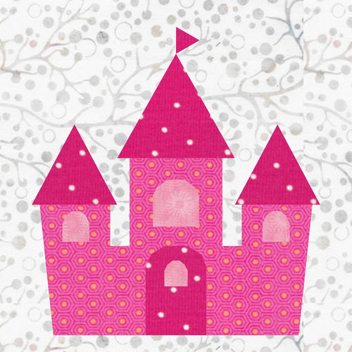 Princess Castle, Foundation Paper Piecing Pattern (FPP Pattern), Quilt Block, 4 sizes FPP Patterns- Full Bobbin Designs foundation paper piecing patterns quilt block patterns sewing patterns